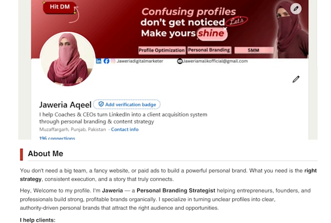 do linkedin profile optimization and SEO for founders